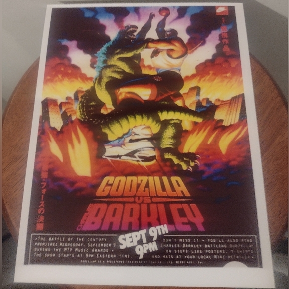 CHARLES BARKLEY😤VS GODZILLA🔥OLD SCHOOL WALL ART 8.5x11 PREMIUM GLOSSY POSTER! - Picture 7 of 7